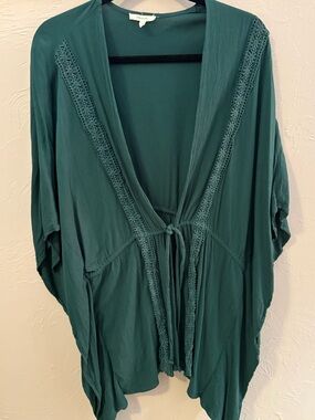Maurices Teal Green Textured Kimono wrap